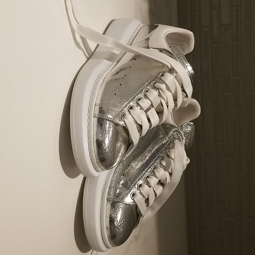 Alexander McQueen oversized wedge sneakers.